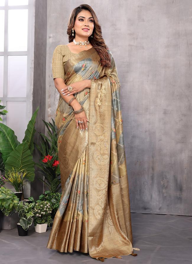 Silk Golden Festival Wear Weaving Saree